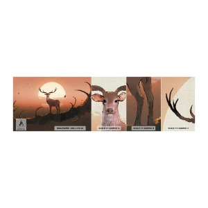 Échantillon de Papier Peint Premium Canvas - Cette nuit ne ressemble à aucune autre - Abstraction, Cerf, Morceau - 100x30 cm