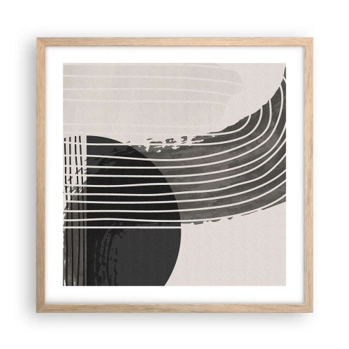 Affiche dans un chêne clair - Poster - Aller et retour - 50x50 cm