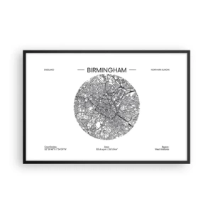 Affiche dans un cadre noir - Poster - Anatomie de Birmingham - 91x61 cm