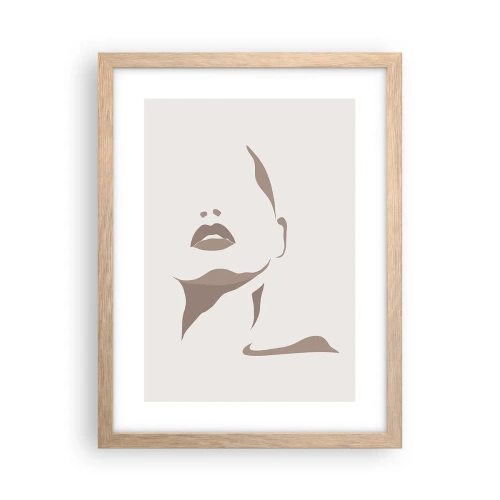 Affiche dans un chêne clair - Poster - Fait de lumière et d'ombre - 30x40 cm