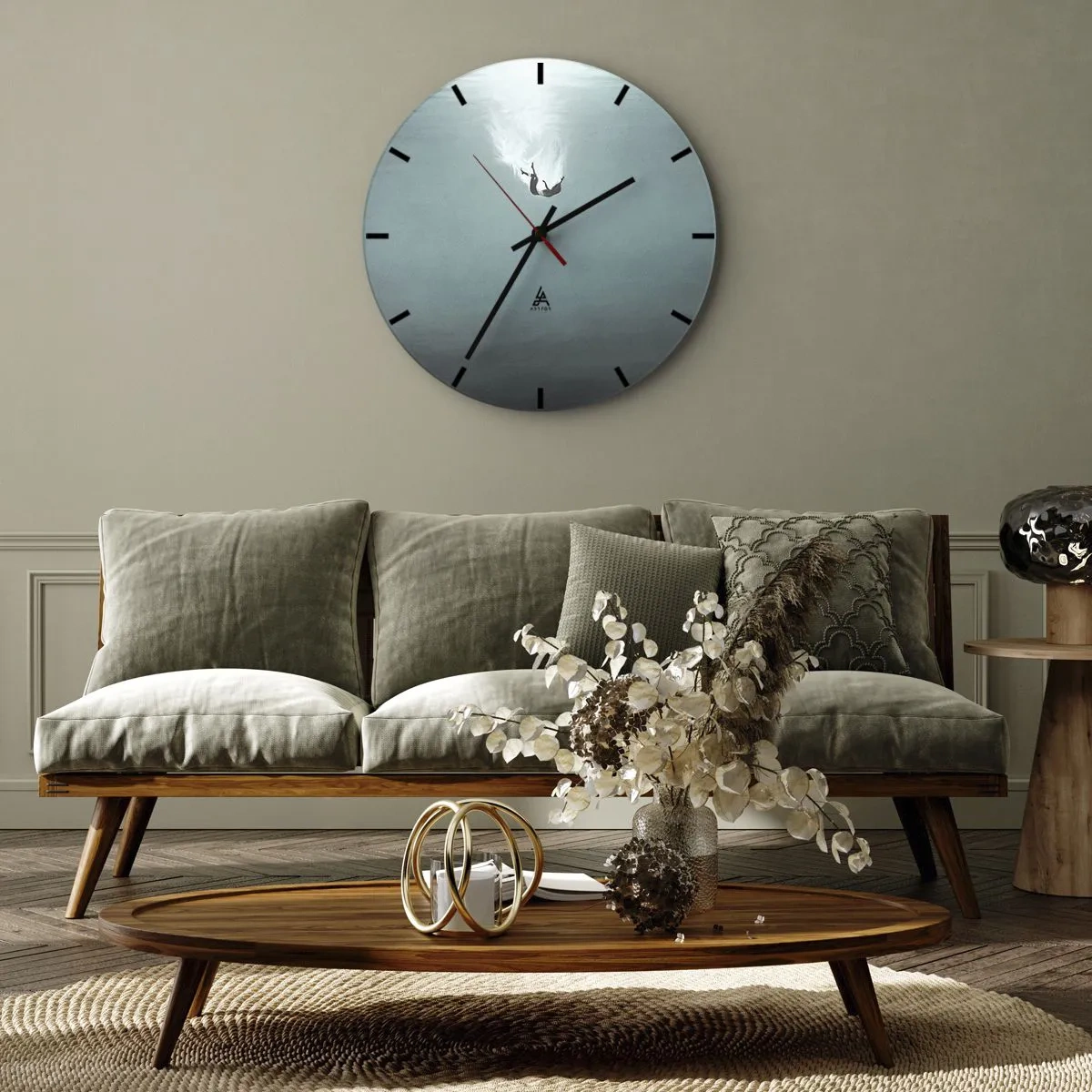 Horloge murale - Pendule murale - Dans les bras de l'océan - 40x40 cm