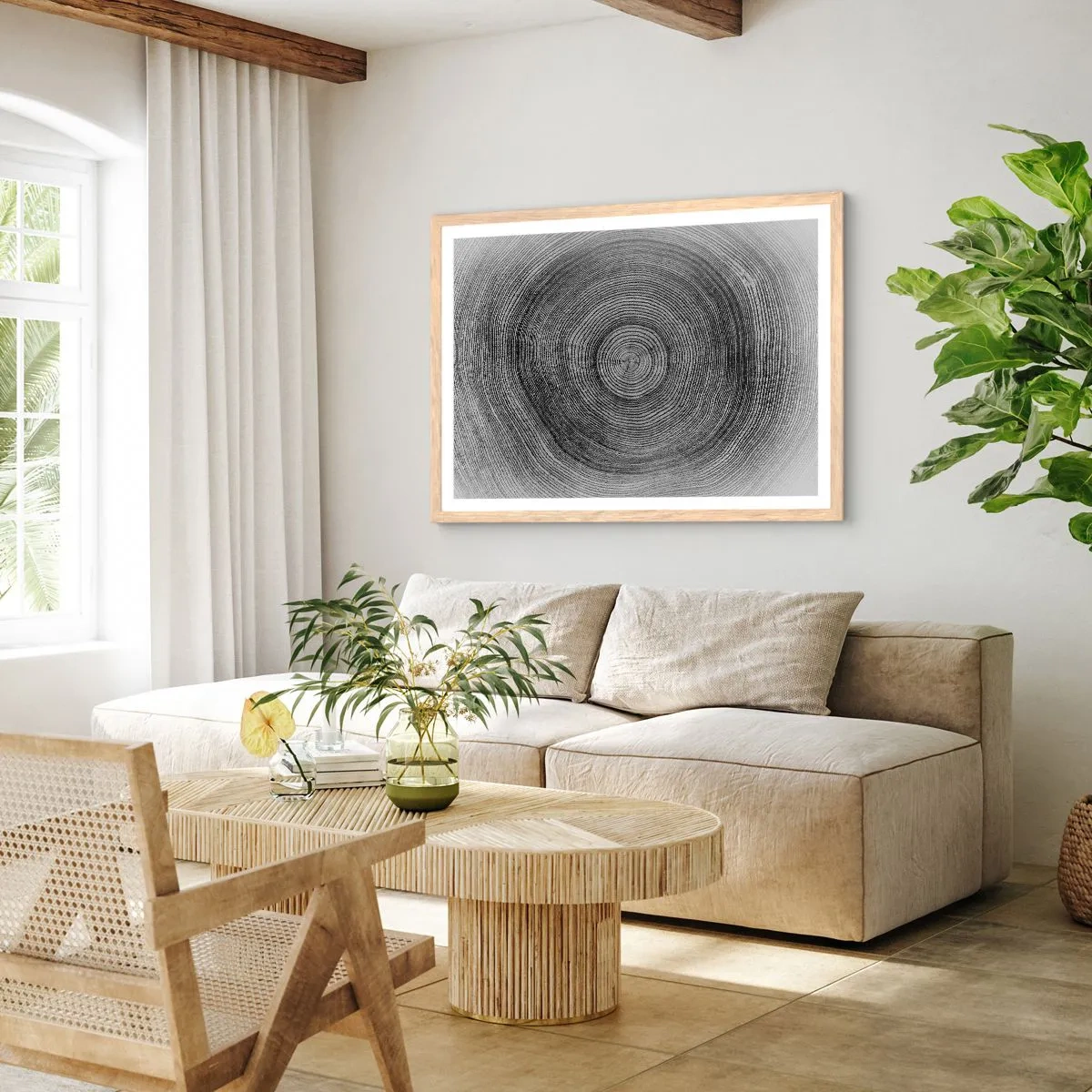 Affiche dans un chêne clair - Poster - Signe du temps - 70x50 cm