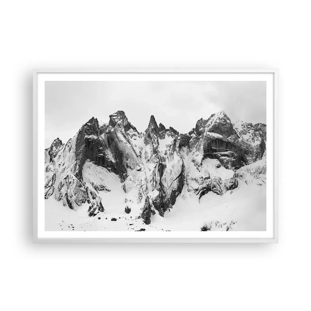 Affiche dans un cadre blanc - Poster - Crête dangereuse de granit - 100x70 cm