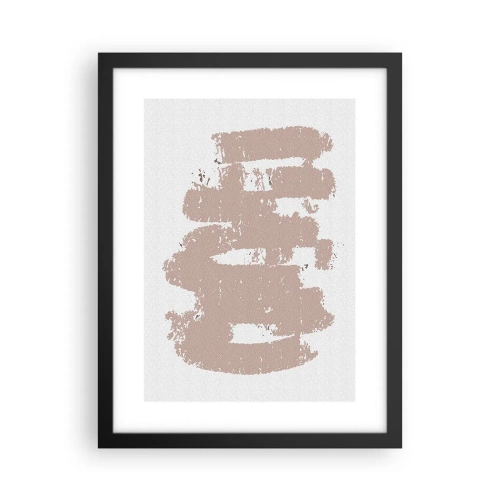 Affiche dans un cadre noir - Poster - Abstraction en rose tendre - 30x40 cm