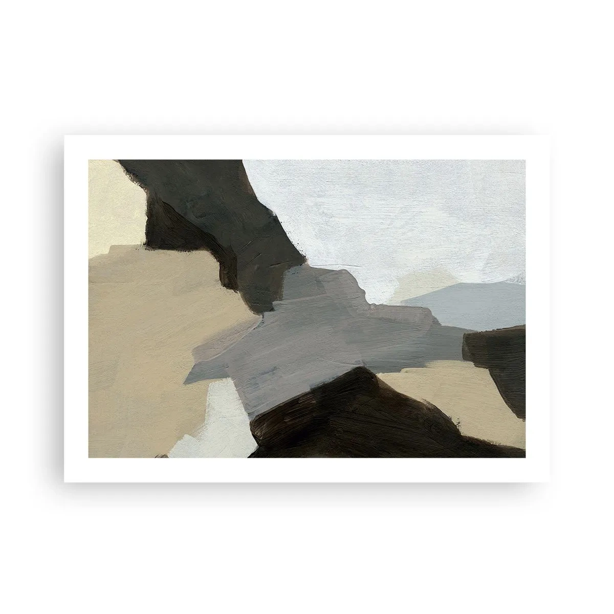 Affiche - Poster - Abstraction : le carrefour du gris - 70x50 cm