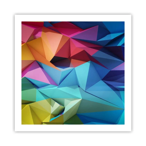 Affiche - Poster - Origami arc-en-ciel - 60x60 cm