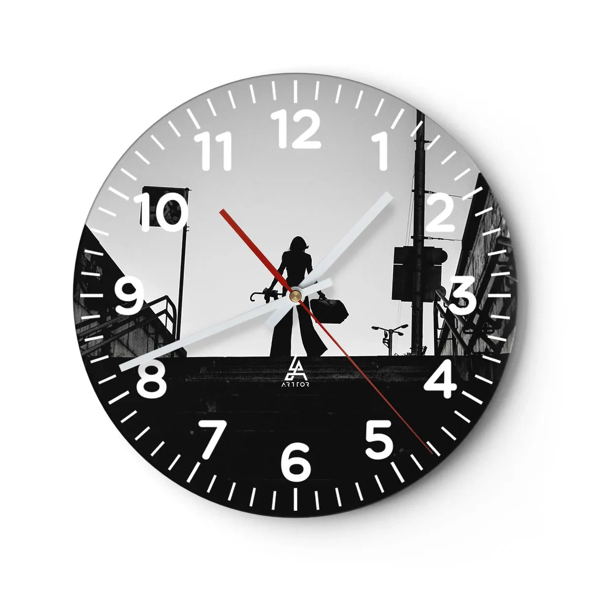 Horloge murale - Pendule murale - Pèlerinage urbain - 40x40 cm