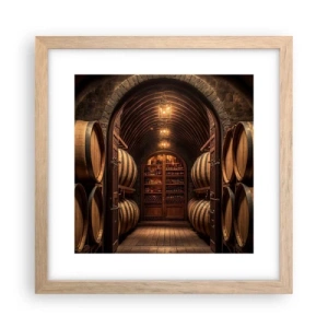Affiche dans un chêne clair - Poster - Cave climatisée - 30x30 cm