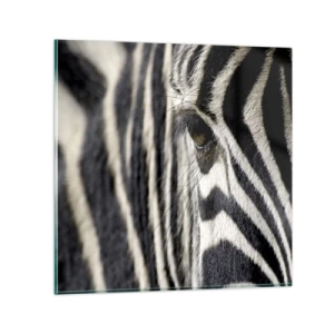 Impression sur verre - Image sur verre - Portrait en rayure - 30x30 cm