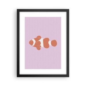 Affiche dans un cadre noir - Poster - En corail sur le visage et la queue - 30x40 cm