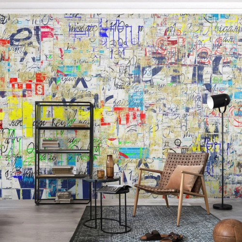 Papier Peint Photo Standard Eco - Ca fait juste plaisir aux yeux - Graffiti, Mural, Jeunesse - 350x256 cm