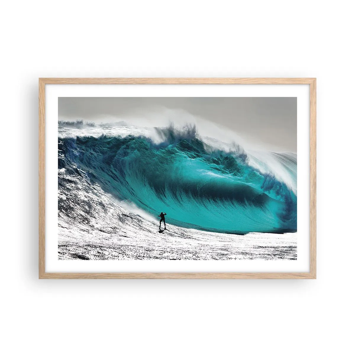 Affiche dans un chêne clair - Poster - Challenge accepté - 70x50 cm