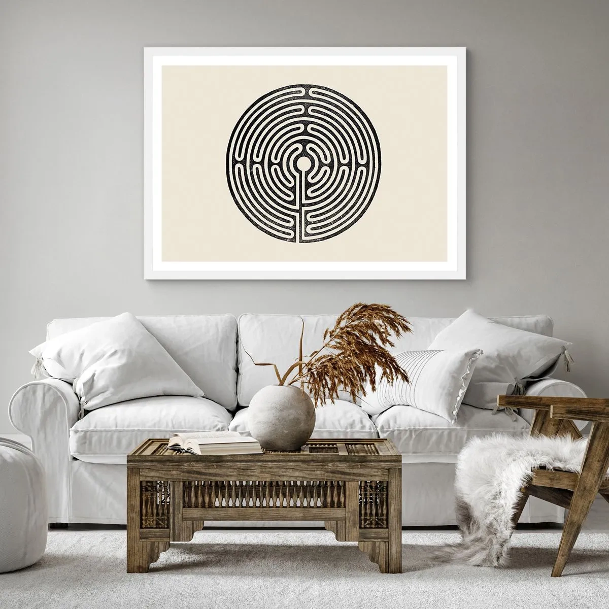 Affiche dans un cadre blanc - Poster - Ordre mystérieux - 60x60 cm