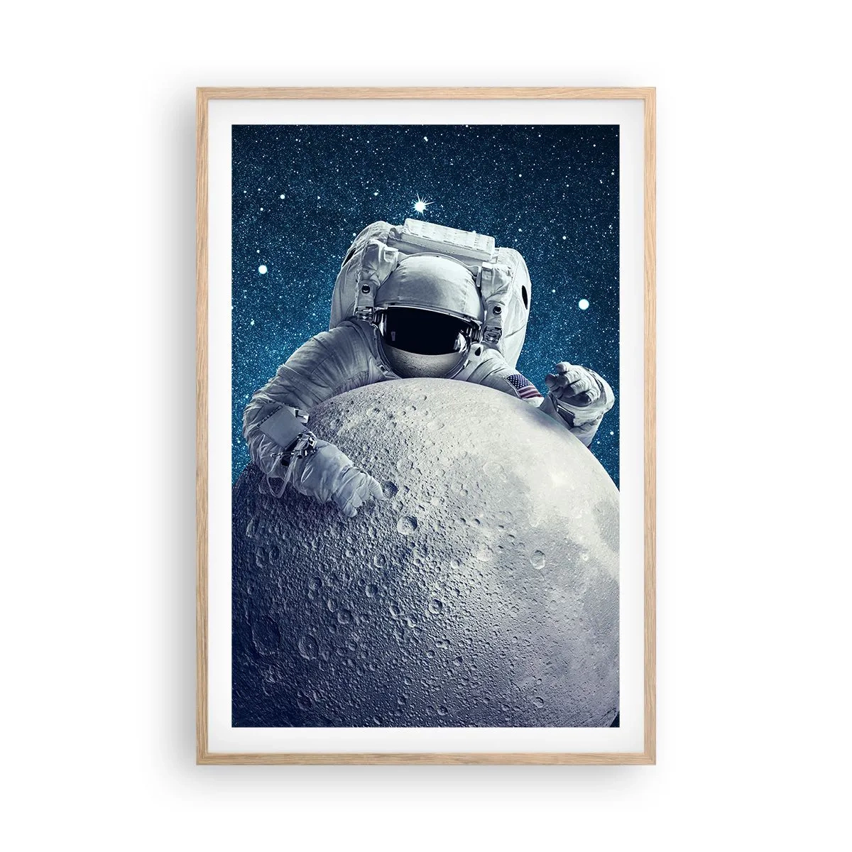 Affiche dans un chêne clair - Poster - Comique de l'espace - 61x91 cm