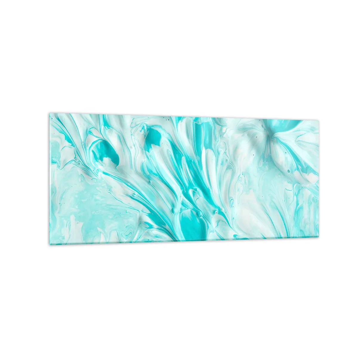 Impression sur verre - Image sur verre - Un motif abstrait dans des tons pastel de bleu et de blanc. - 120x50cm - Ensemble pour toujours - Décoration murale moderne pour le salon et la chambre ARTTOR