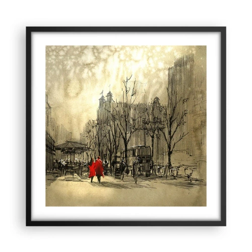Affiche dans un cadre noir - Poster - Rendez-vous dans le brouillard de Londres - 50x50 cm