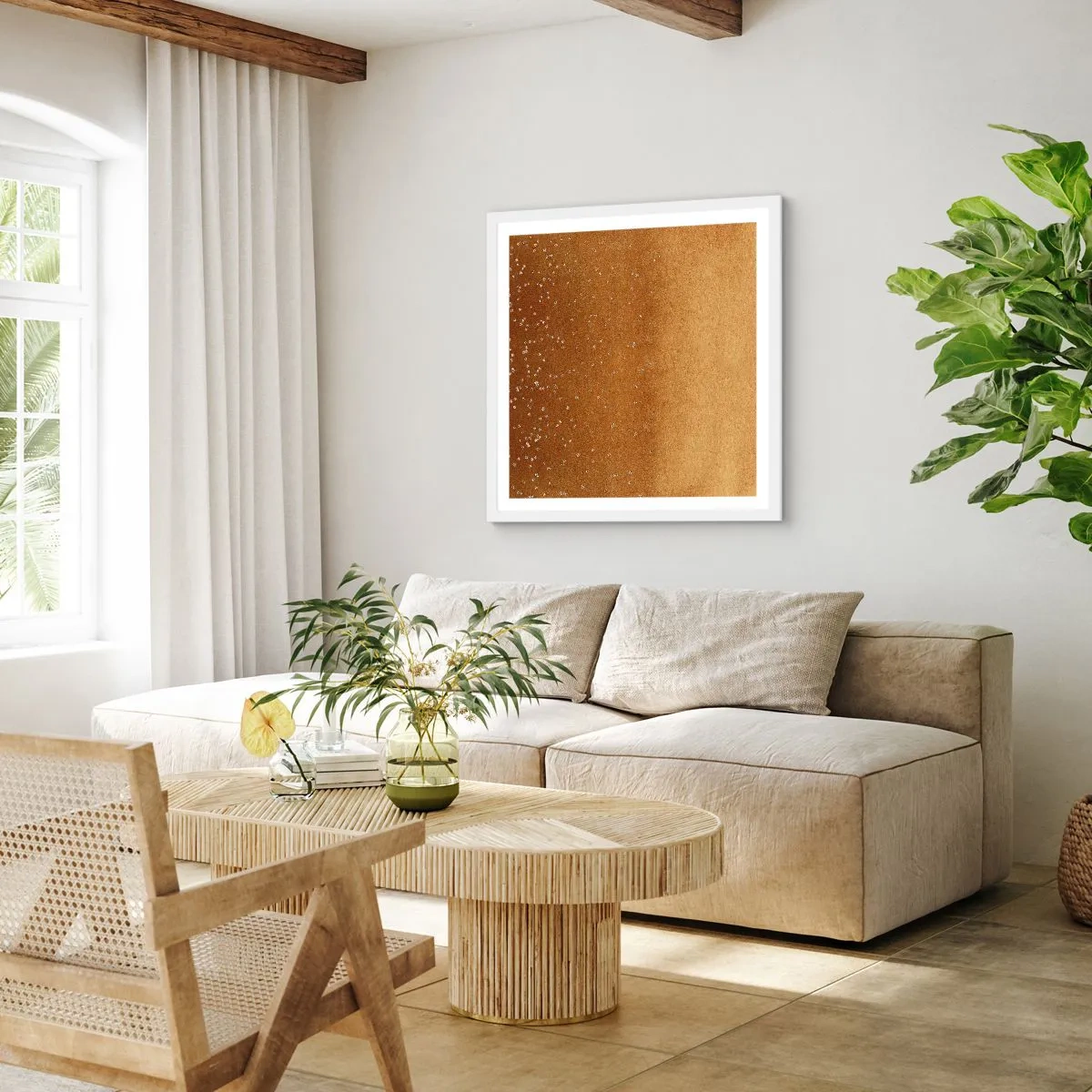 Affiche dans un cadre blanc - Poster - Origine du monde - 40x40 cm