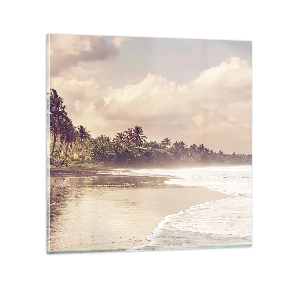 Impression sur verre - Image sur verre - La caresse des vagues - 60x60 cm