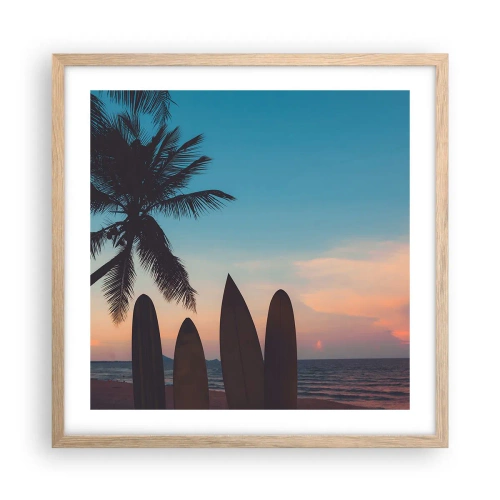 Affiche dans un chêne clair - Poster - Demain sera amusant aussi - 50x50 cm