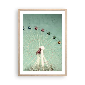 Affiche dans un chêne clair - Poster - Nous vous invitons à vous amuser - 50x70 cm