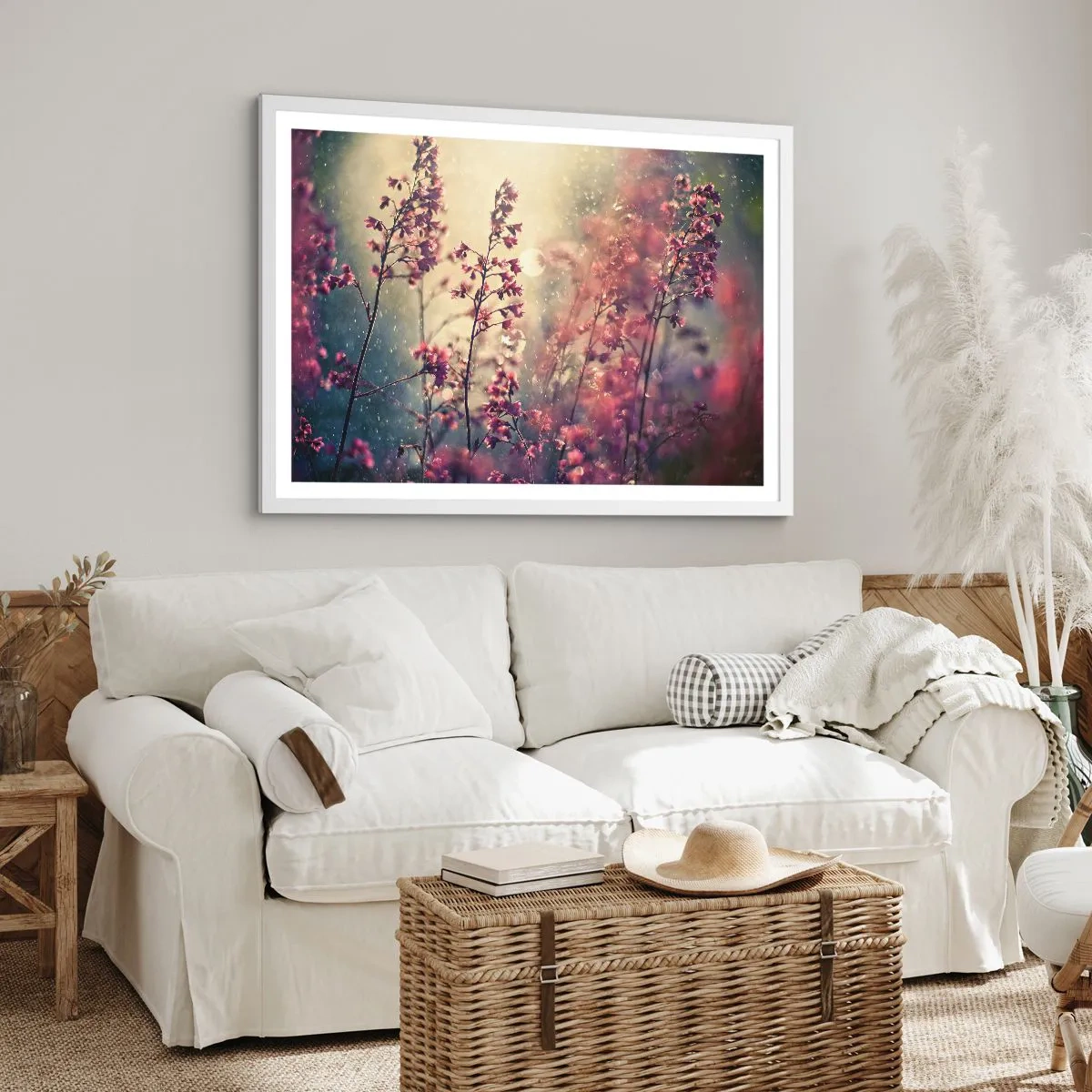 Affiche dans un cadre blanc - Poster - Jardin secret - 100x70 cm