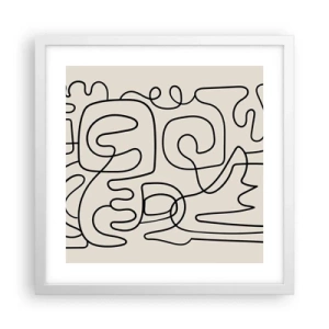 Affiche dans un cadre blanc - Poster - Suivez les indices - 40x40 cm