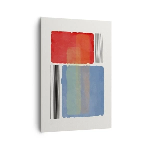 Impression sur toile - Image sur toile - Composition géométrique avec des blocs et des lignes colorés - 70x100cm - Esprit et lettre de la géométrie - Décoration murale moderne pour le salon et la chambre ARTTOR