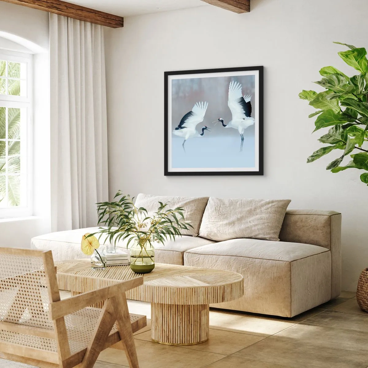 Affiche dans un cadre noir - Poster - Danse dans le brouillard - 50x50 cm