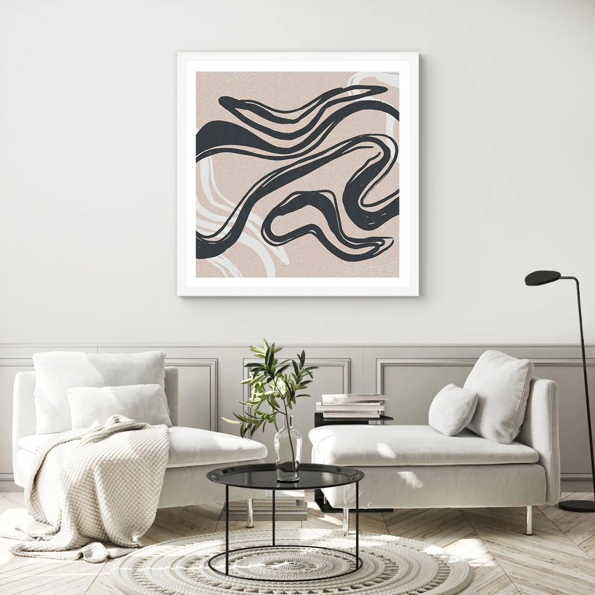 Affiche dans un cadre blanc - Poster - Expression multipliée - 50x50 cm