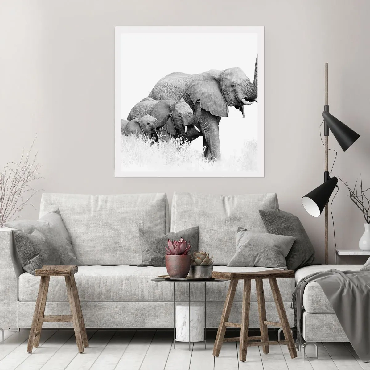 Affiche - Poster - Un, deux, trois - 30x30 cm