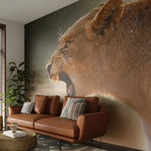 Papier Peint Autocollant Deluxe Sticker - Essayez  de ne pas écouter - Animaux, Lion, Afrique - 500x350 cm