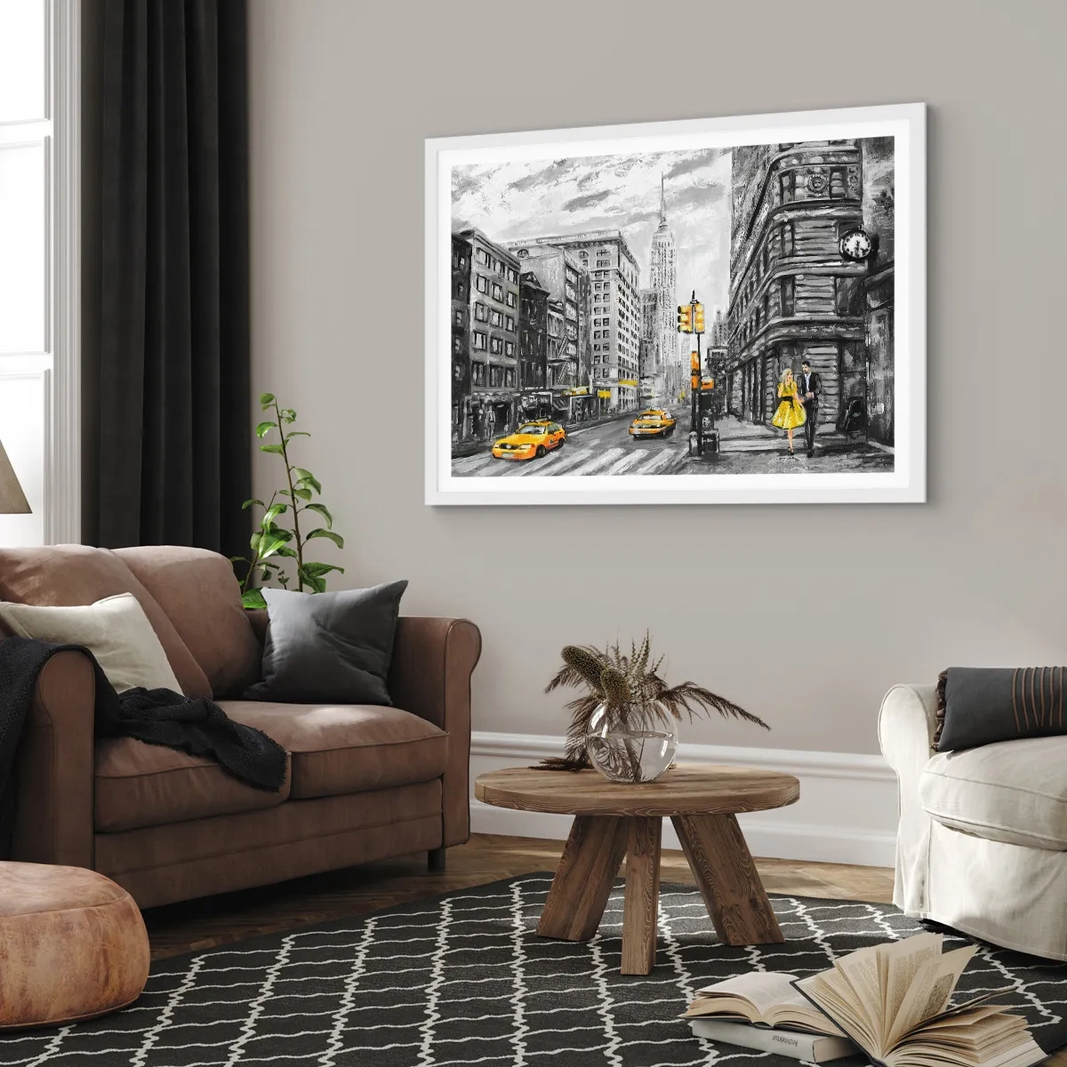 Affiche dans un cadre blanc - Poster - Une histoire new-yorkaise - 70x50 cm