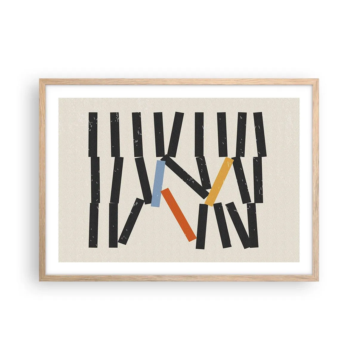 Affiche dans un chêne clair - Poster - Dominos – composition - 70x50 cm