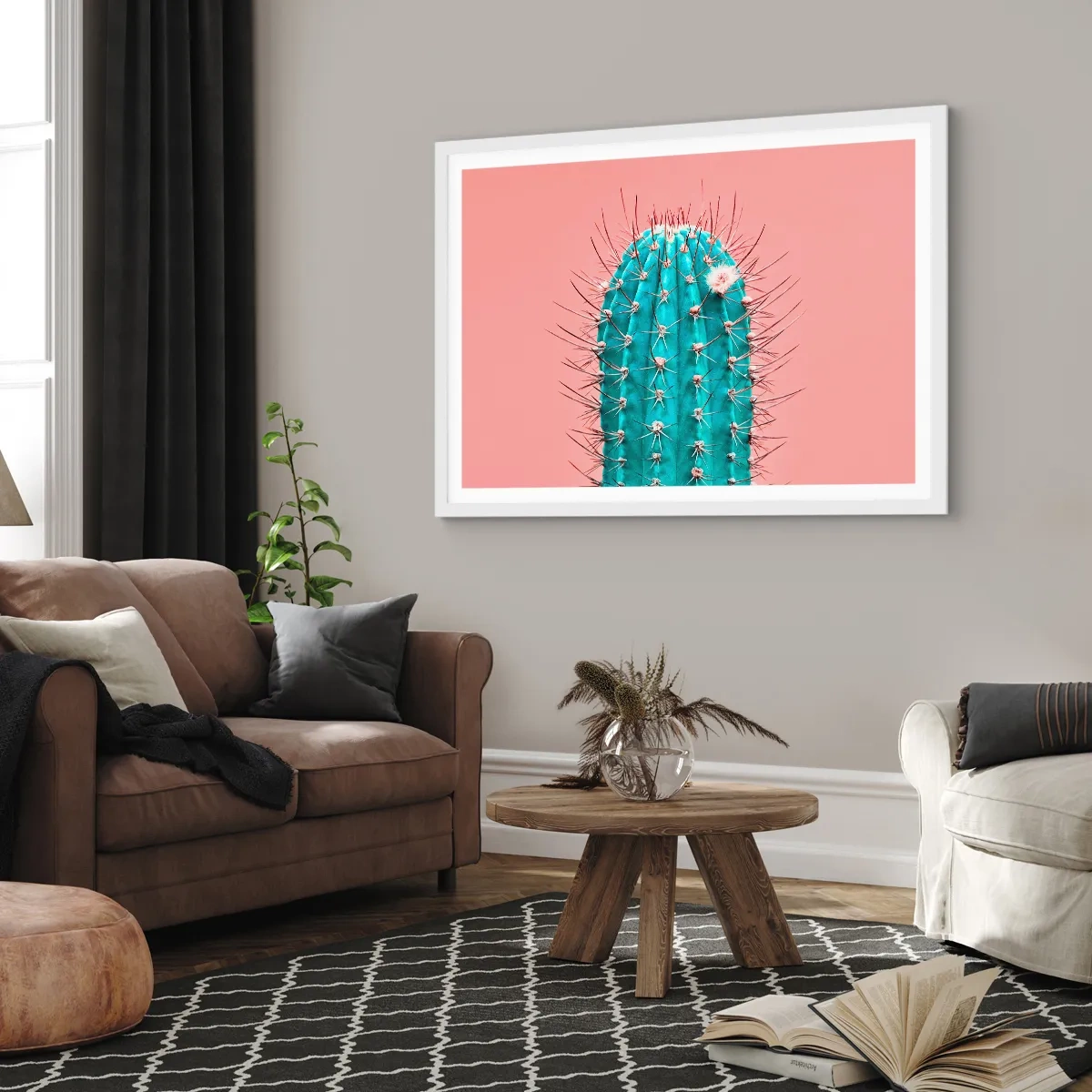 Affiche dans un cadre blanc - Poster - Juste regarde - 70x50 cm