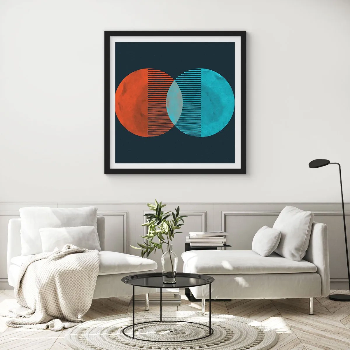 Affiche dans un cadre noir - Poster - Fantaisie astronomique - 60x60 cm