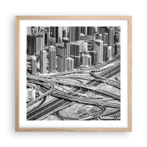 Affiche dans un chêne clair - Poster - Dubaï - la ville impossible - 50x50 cm