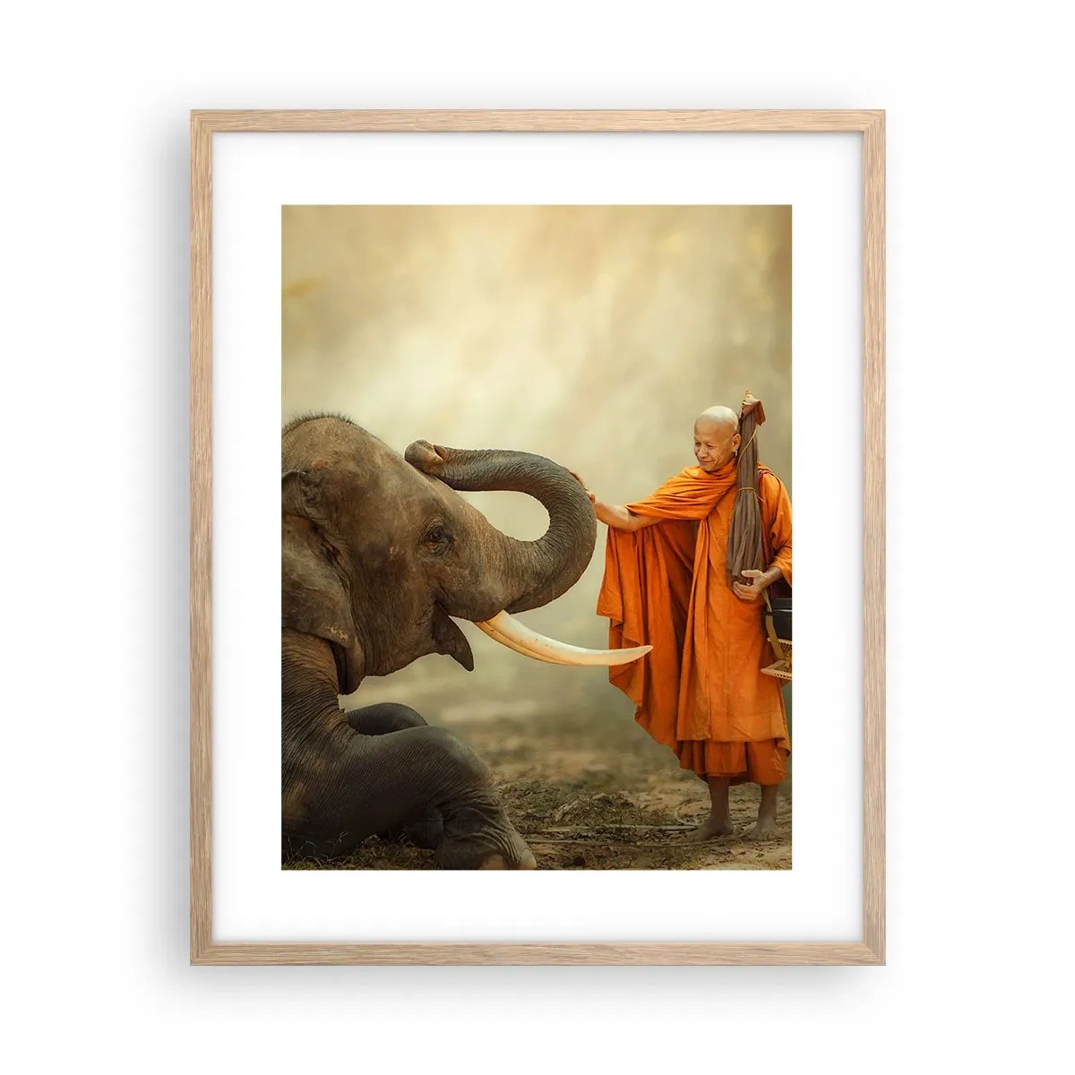 Affiche dans un chêne clair - Poster - Rencontre en voyageant - 40x50 cm