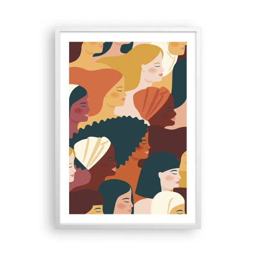 Affiche dans un cadre blanc - Poster - Uniquement la féminité - 50x70 cm