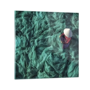 Impression sur verre - Image sur verre - Dans une mer de filet - 70x70 cm