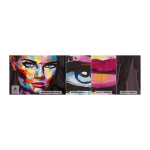 Échantillon de Papier Peint Premium Canvas - L'âme aussi est colorée - Portrait d'une femme, Affronter, Morceau - 100x30 cm