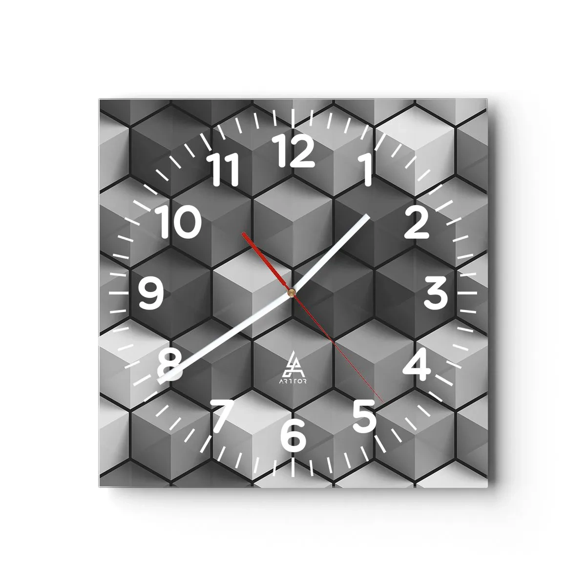 Horloge murale - Pendule murale - Puzzle cubiste - 30x30 cm