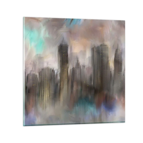 Impression sur verre - Image sur verre - Une composition d'acier, de pierre et de brouillard - 70x70 cm