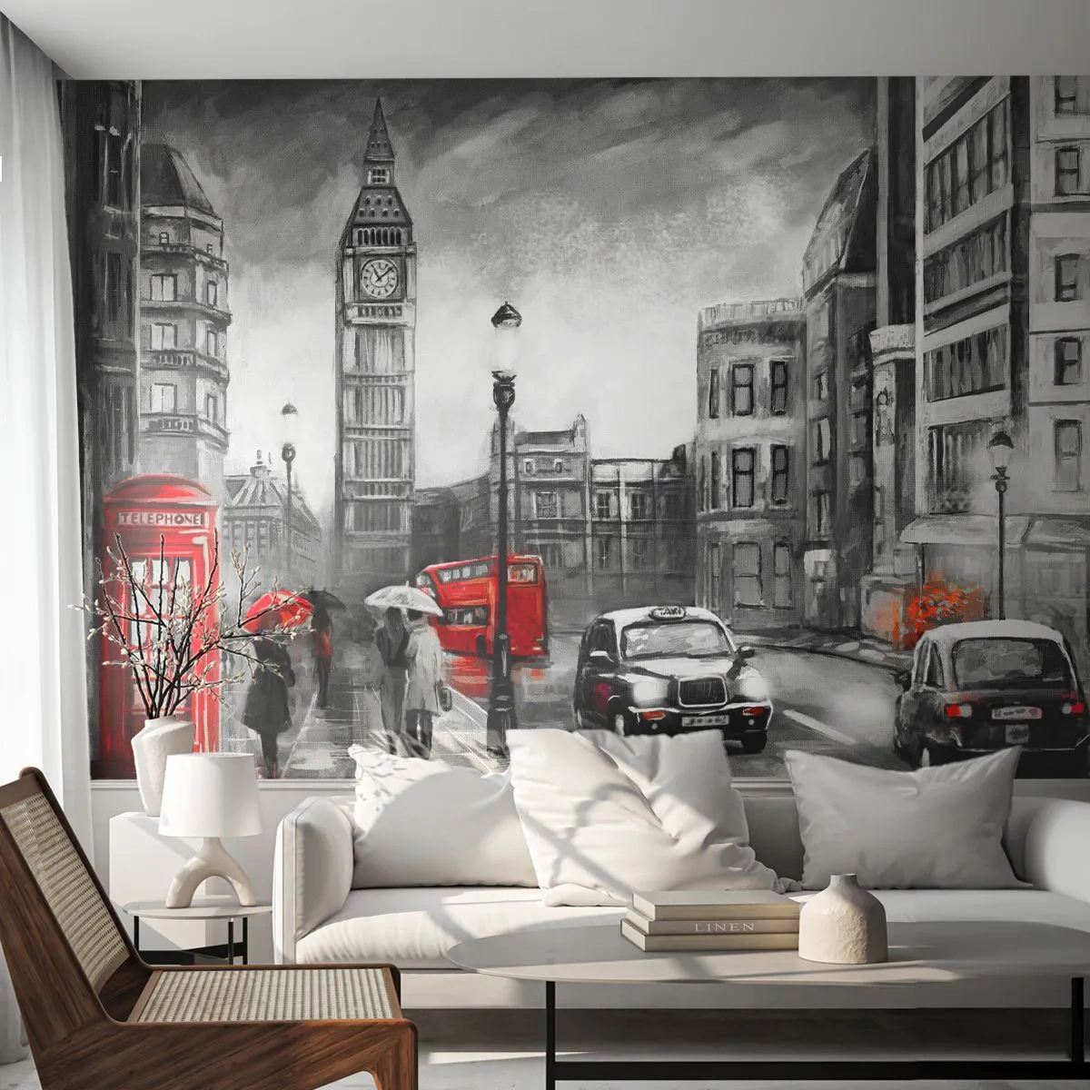 Papier Peint Autocollant Deluxe Sticker - Pas du tout une ville grise - Londres, Ville, Architecture - 250x175 cm