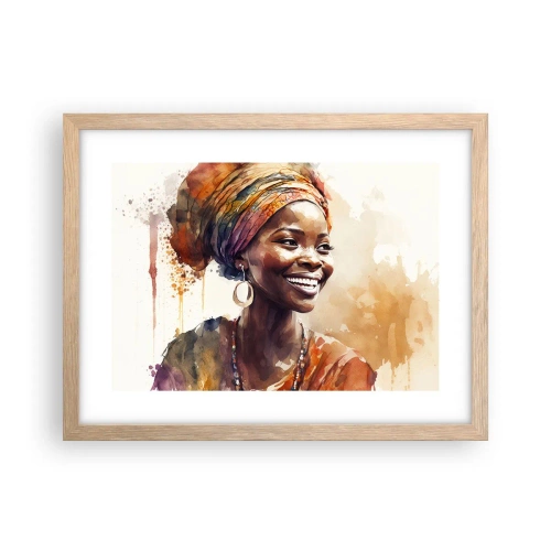 Affiche dans un chêne clair - Poster - reine africaine - 40x30 cm