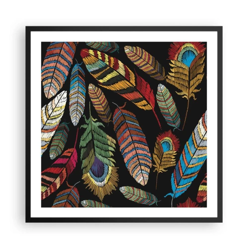 Affiche dans un cadre noir - Poster - Le carnaval des oiseaux - 60x60 cm