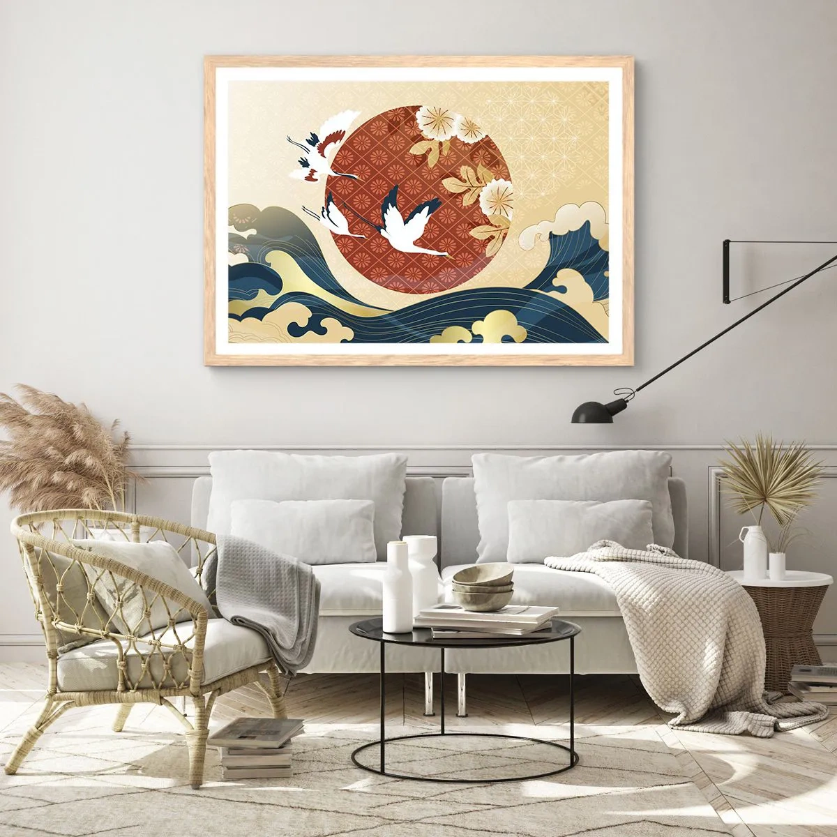 Affiche dans un chêne clair - Poster - Conte japonnais - 70x50 cm