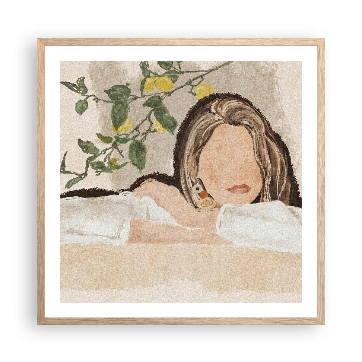Affiche dans un chêne clair - Poster - La beauté du sud - 60x60 cm
