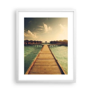 Affiche dans un cadre blanc - Poster - Invitation chaleureuse - 40x50 cm