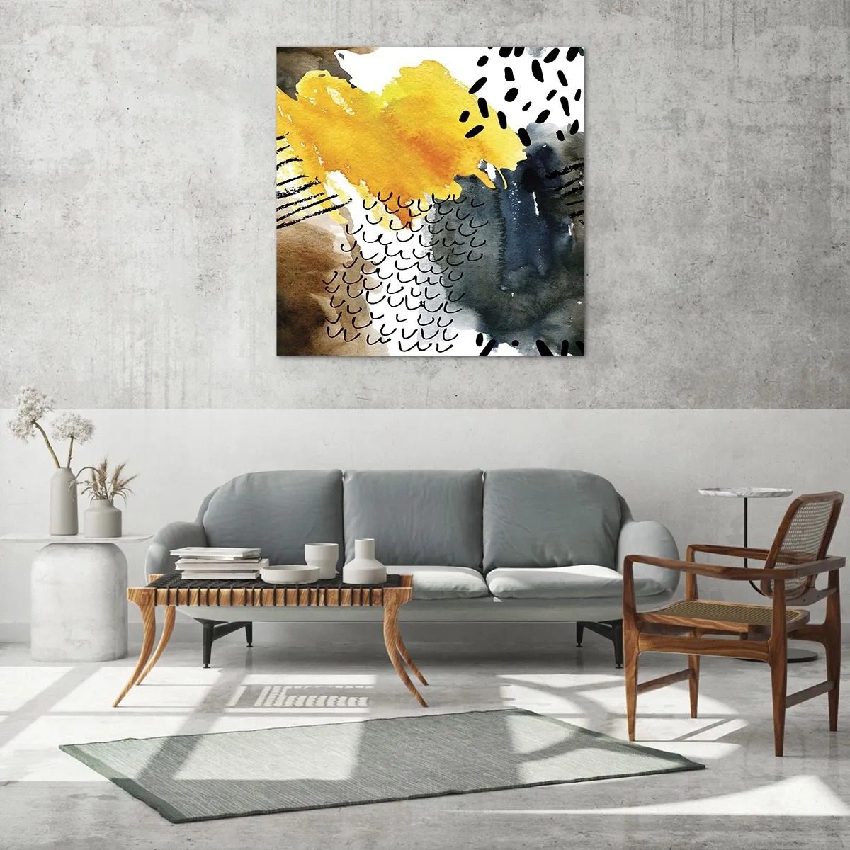 Impression sur verre - Image sur verre - Rencontre des éléments - 60x60 cm