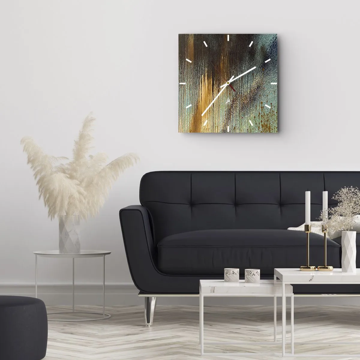 Horloge murale - Pendule murale - Une composition de couleirs non fortuite - 40x40 cm